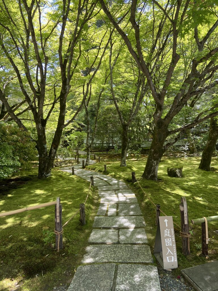 苔寺（西芳寺）の庭園入口へ続く道